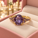 Harriet Ring (rose-gold-tone) in a close detail view inside the Audrey boutique.