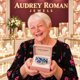 Sarah Vintage Blue Accent Ring | Silver-Tone presented by the Audrey owner.