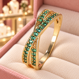 Sylvie Green Flow Ring close-up detail in the Audrey boutique.