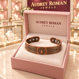 Florence Knot Bracelet in its rose Audrey Roman Jewels box inside the boutique.