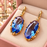 Teresa Blue Blossom Earrings | Gold-Tone detail in the Audrey boutique.