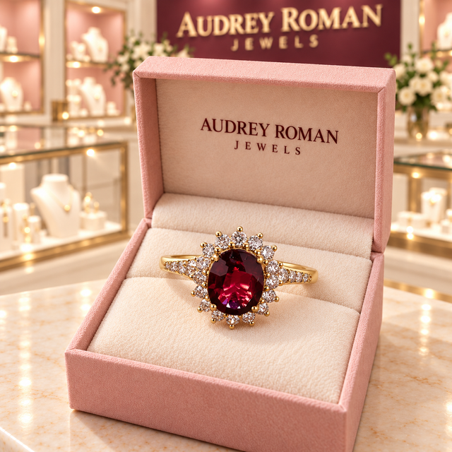 Noelle Red Ring | Gold-Tone