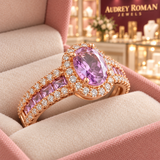 Leonora Purple Ring | Rose-Gold-Tone detail in the Audrey boutique.